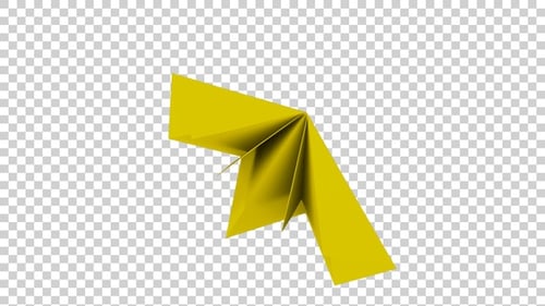 Paper Plane Flying On The Air Yellow V5