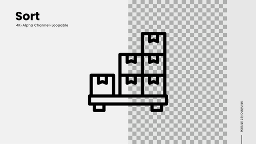 Minimalist Sorting Boxes on Pallet Icon Animation
