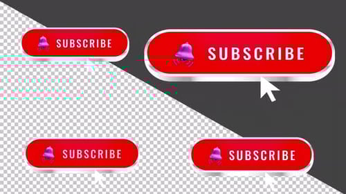 Animated Subscribe Button Click and Bell Notification Pack