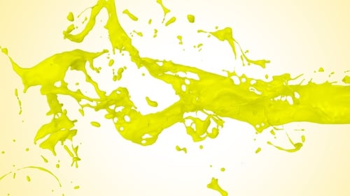 Dynamic Yellow Liquid Paint Splash Effect