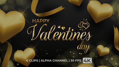 Elegant Metallic Happy Valentine's Day Text Reveal Collection