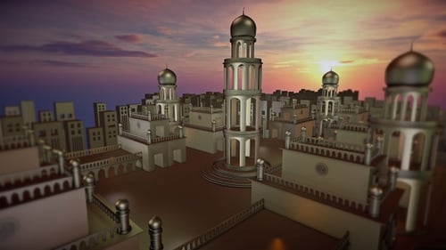 Belle mosquée avec vue Théâtrale