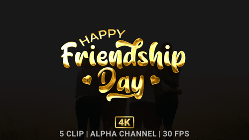 Metallic Golden Script Text Reveal for Friendship Day