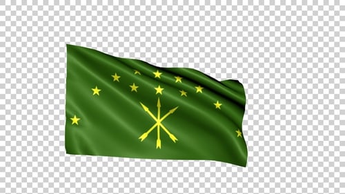 Realistic Waving Adygea Flag Animation