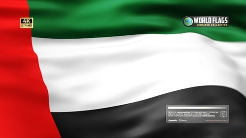 Waving United Arab Emirates Flag Animation Loop