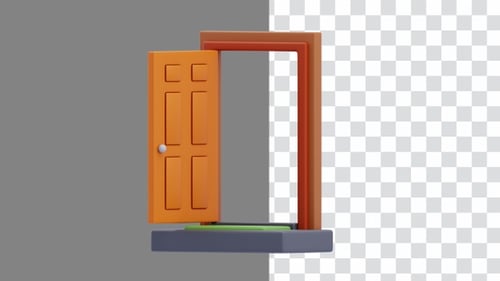 3D Animation of Doors Provide Entry and Exit Access | Alpha Channel