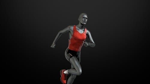 Metallic Running Athlete Reveal for Dynamic Sports Content
