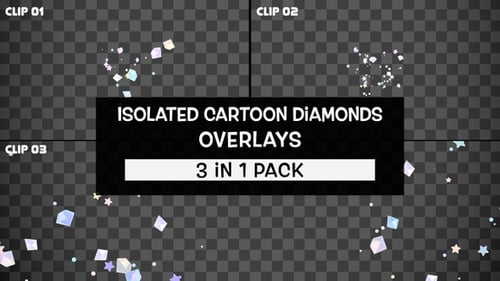 Isolated Cartoon Diamonds Overlays Pack