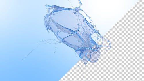 Kollision von Streaming Blue Water Splash V4