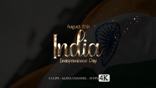 India Independence Day Animation Text