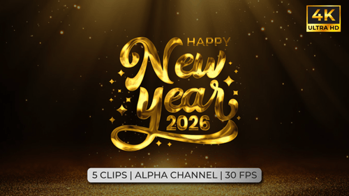 Happy New Year 2026 Text Animation