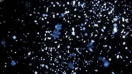 Falling Glowing Blue Snowflakes Christmas Holiday Background