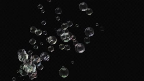 Realistic Soap Bubbles Floating Alpha Channel Overlay