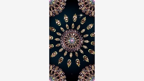 Elegant Mandala with Sparkling Jewels Vertical Loop Background