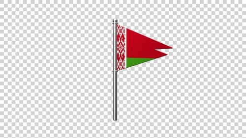 Animated 3D Belarus Flag Waving on a Pole