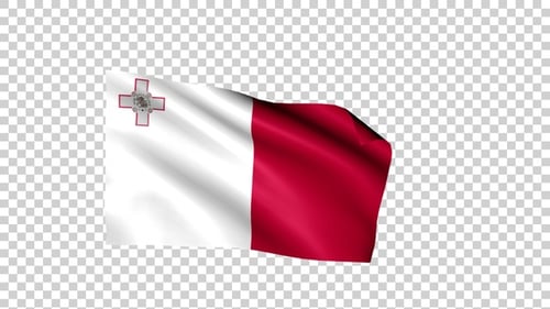 Malta National Flag Waving Animation