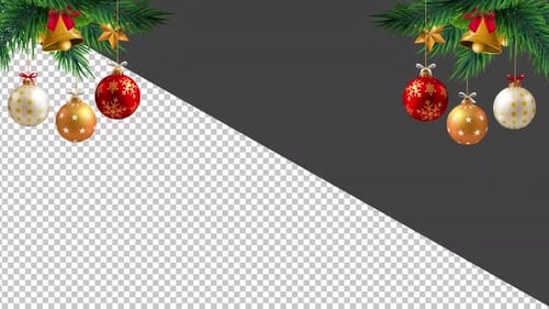 Weihnachtsdekorationen, Kugeln mit Glocken, Full HD Alpha