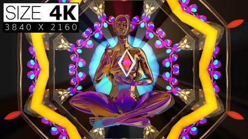 Vibrant Abstract Meditative Figure Kaleidoscope Loop