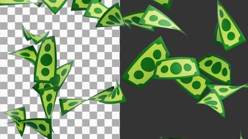 3D Animation of Dollar Bank Bills Flow | Alpha Channel