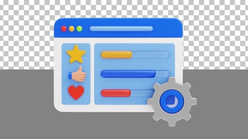 3D Animation of Web Adjustment | Alpha Channel