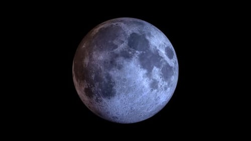 Realistic Moon Rotation on Black Background