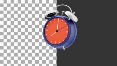 3D Animation of Ringing Alarm Clock | Alpha Channel