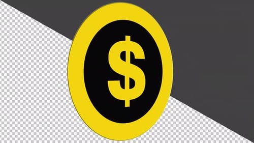 Animated 3D Golden Dollar Sign Spinning Loop