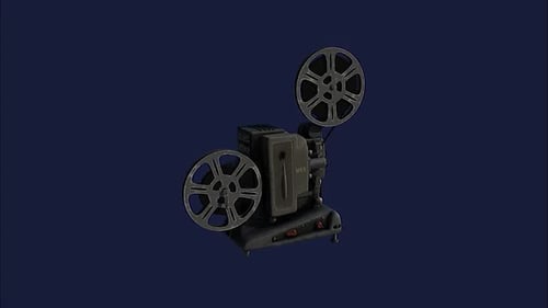 Rotating 3D Vintage Film Projector Animation