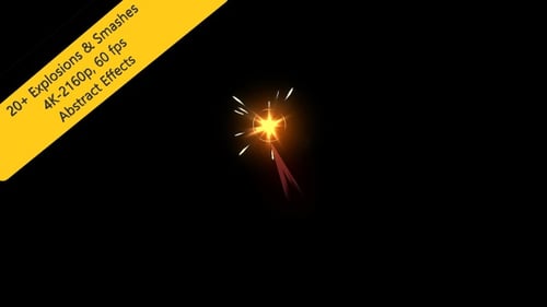 Animated 2D Cartoon Energy Bursts and Splashes Elements