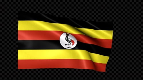 Uganda Flag Waving Animation