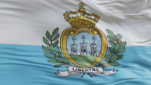 Realistic San Marino National Flag Waving Seamless Loop