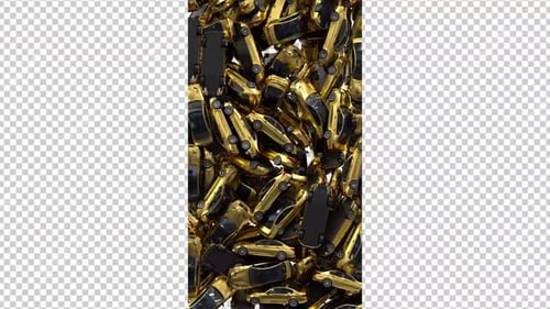 Falling Golden 3D Cars Modern Transition Animation