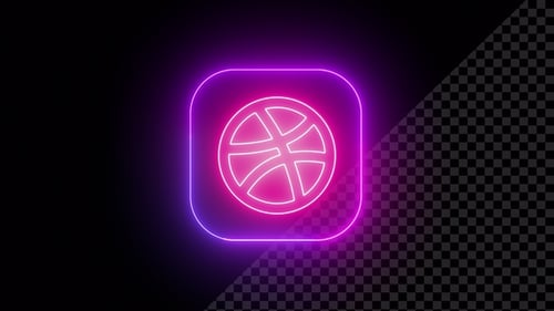 Neon Glowing App Icon Outline Reveal Animation