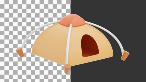 3D Animation of Waterproof Camping Tent for Reliable Shelter | Alpha Channel