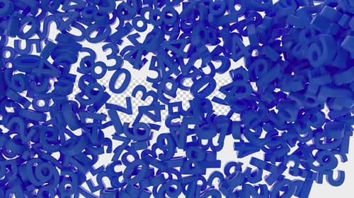 Dynamic 3D Blue Numbers Filling Screen Animation
