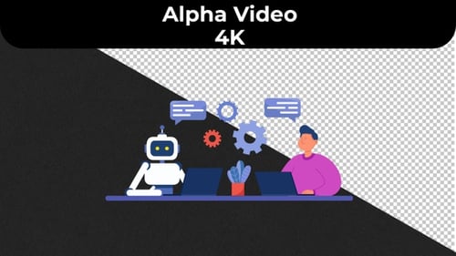Animated Illustration: Robot and Human Collaboration with AI