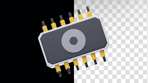 Modern 3D Animated Microchip Processor