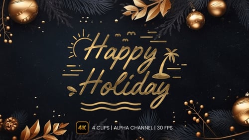 Happy Holiday Text Animation