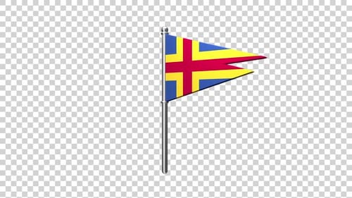 Animated Aland Islands Flag Waving Loop
