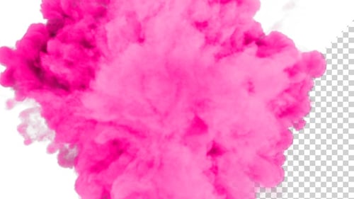 Vibrant Pink Smoke Cloud Burst Transition