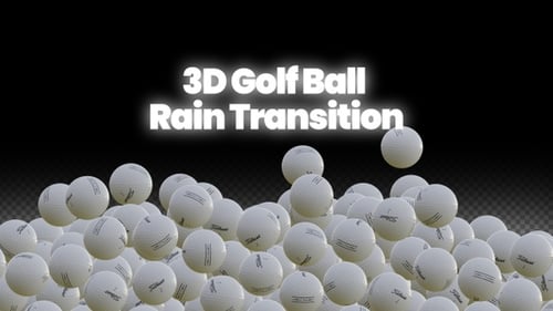 Transición 3D a la lluvia de pelotas de golf