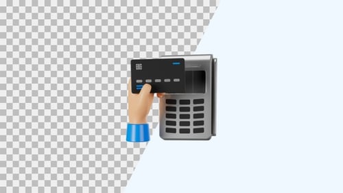 3D Animation Icon of EDC Payment | Alpha Channel