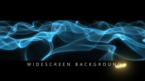 Futuristic Glowing Blue Widescreen Background Loop