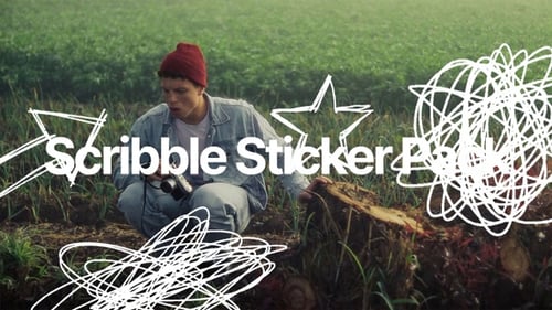 Pack Of 18 Scribble Stickers On Alpha