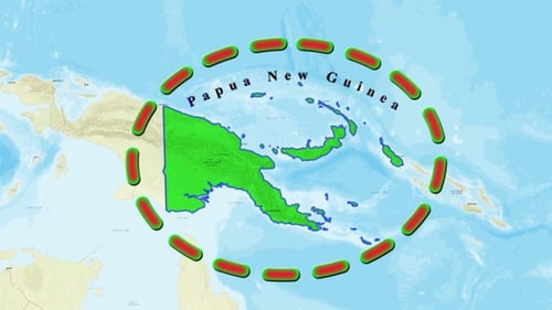 Animated Map Highlight and Reveal for Papua New Guinea
