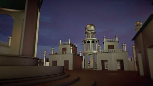 Medium Shot Beautiful Mosque In The Blessed Month