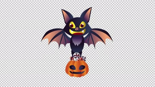 Halloween-Fledermaus mit Süßigkeiten