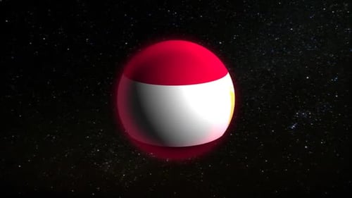 Sleek 3D Sphere Rotating with National Flag Design