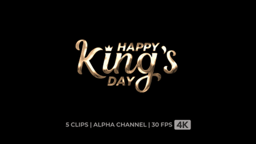 Metallic Happy King's Day Title Animation Pack