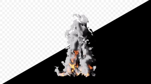 Low Poly Camp Fire Loop Transparent Background HD Element
